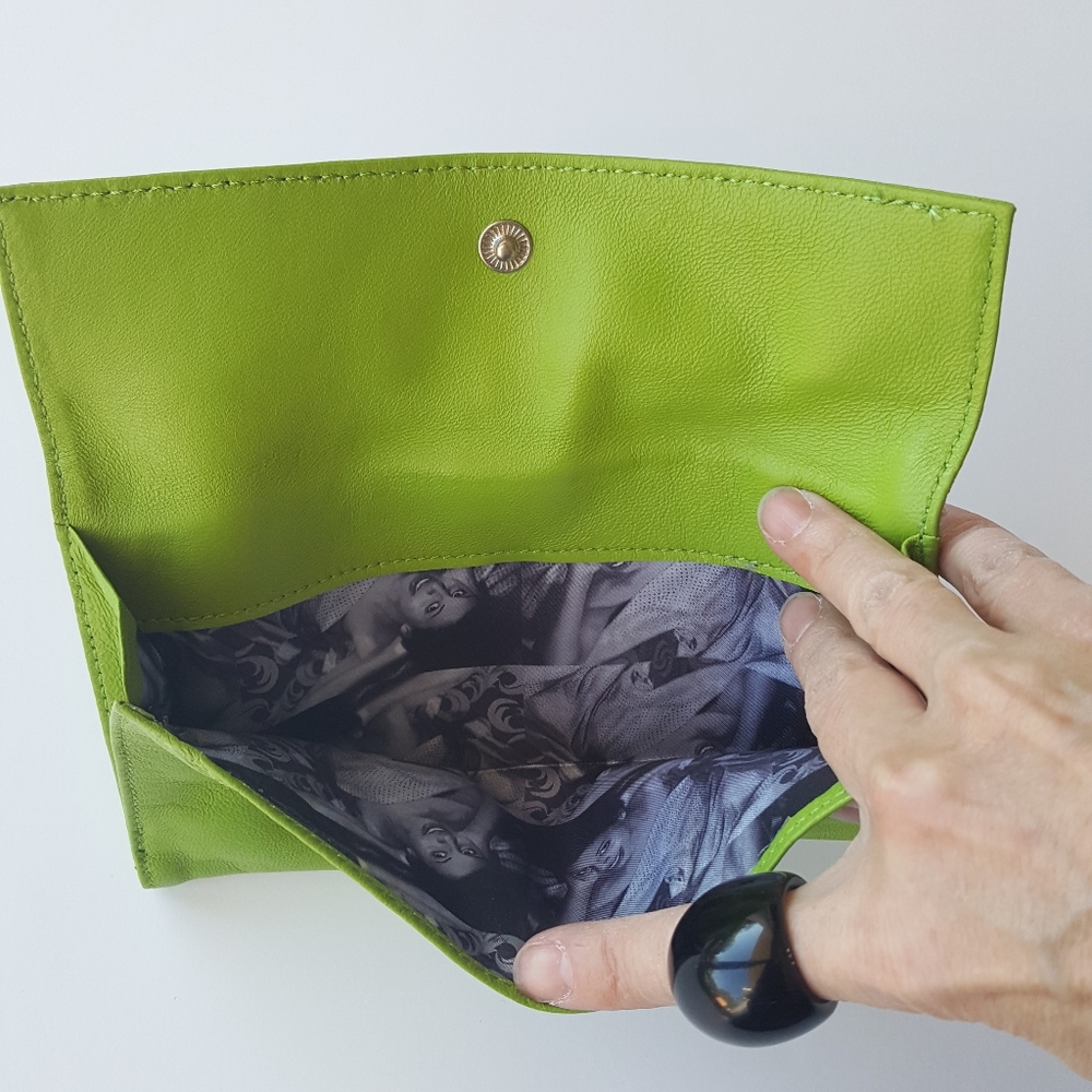 Junior Drake Lime Green Leather Wallet - Picture 4 of 8